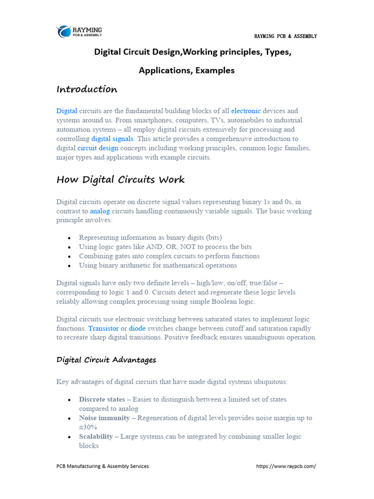 Digital Circuit Design, Working Principles, Types, Applications ...