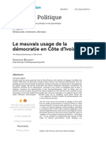 Le Mauvais Usage de La Démocratie en Côte D'ivoire