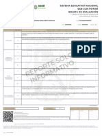 REP ORT ES OLO INF ORM Ativ O: Sistema Educativo Nacional San Luis Potosí Boleta de Evaluación