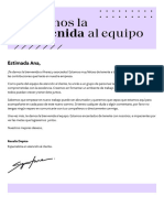 Carta de Bienvenida Al Equipo Creativo Lila