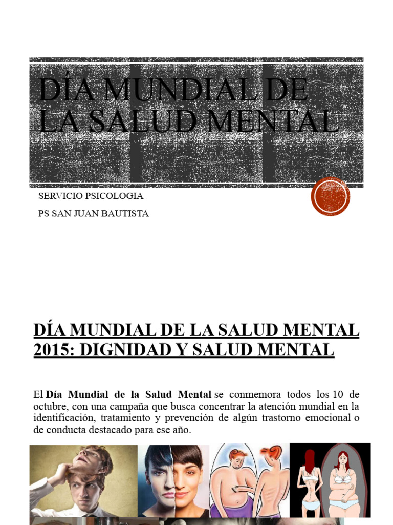 Día Mundial de La Salud Mental | PDF | Salud mental | Trastorno mental
