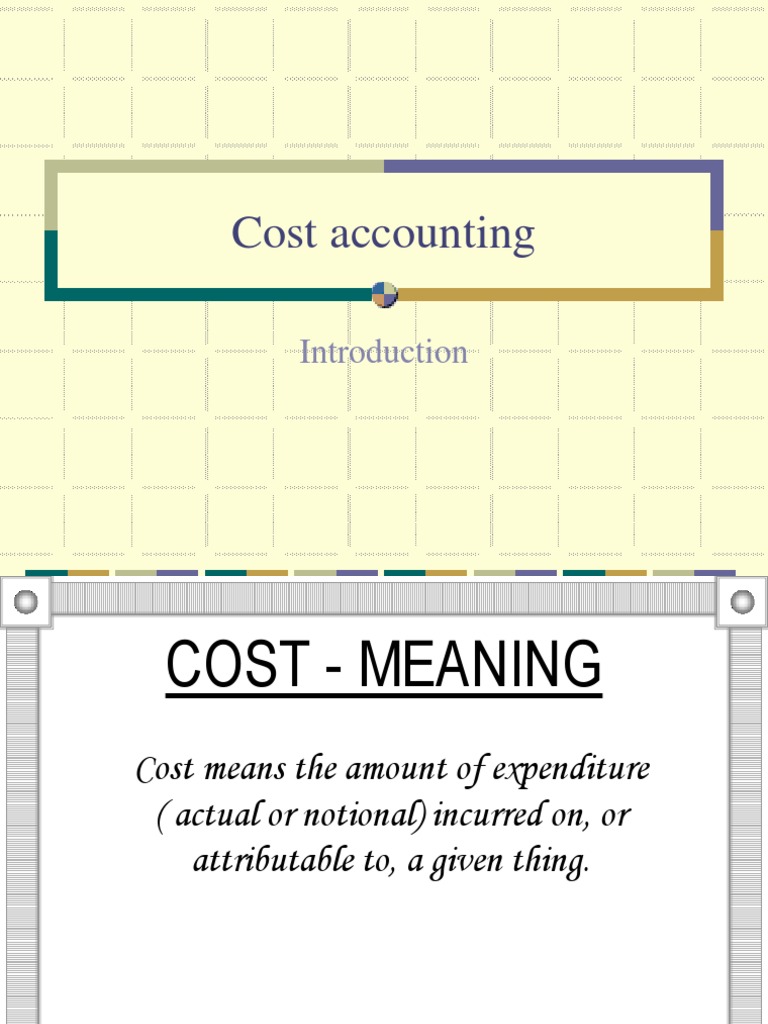 of Introduction of Cost Accounting PDF