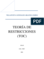 Teoría de Restricciones (TOC) : Villanueva Gonzales Araceli Anjeli