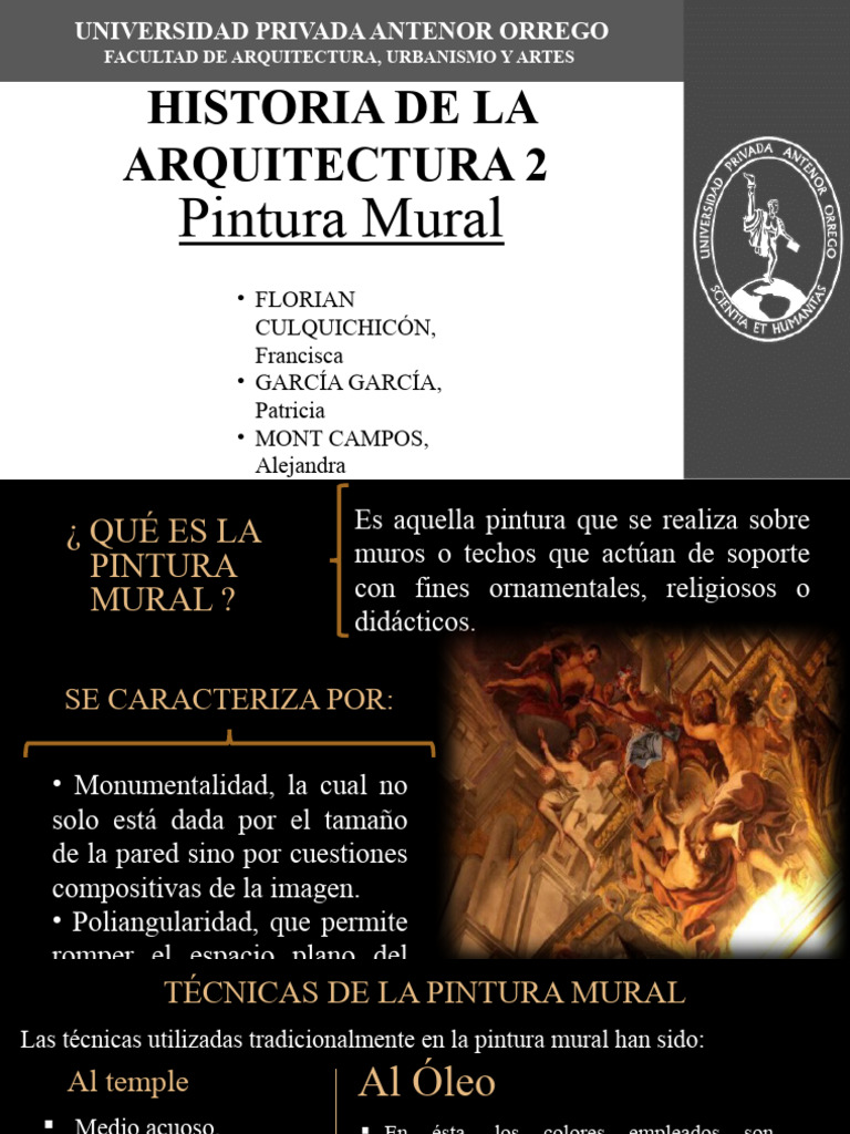 Técnicas y Características de la Pintura Mural | PDF | Pinturas | Artes ...