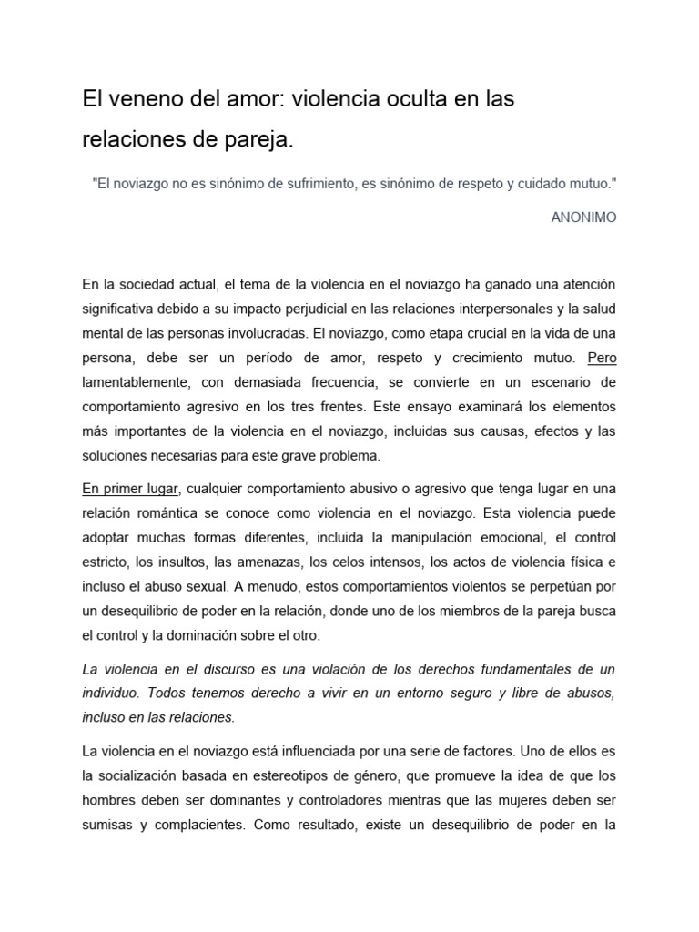 Violencia en Relaciones de Pareja | PDF | Violencia | Violencia doméstica