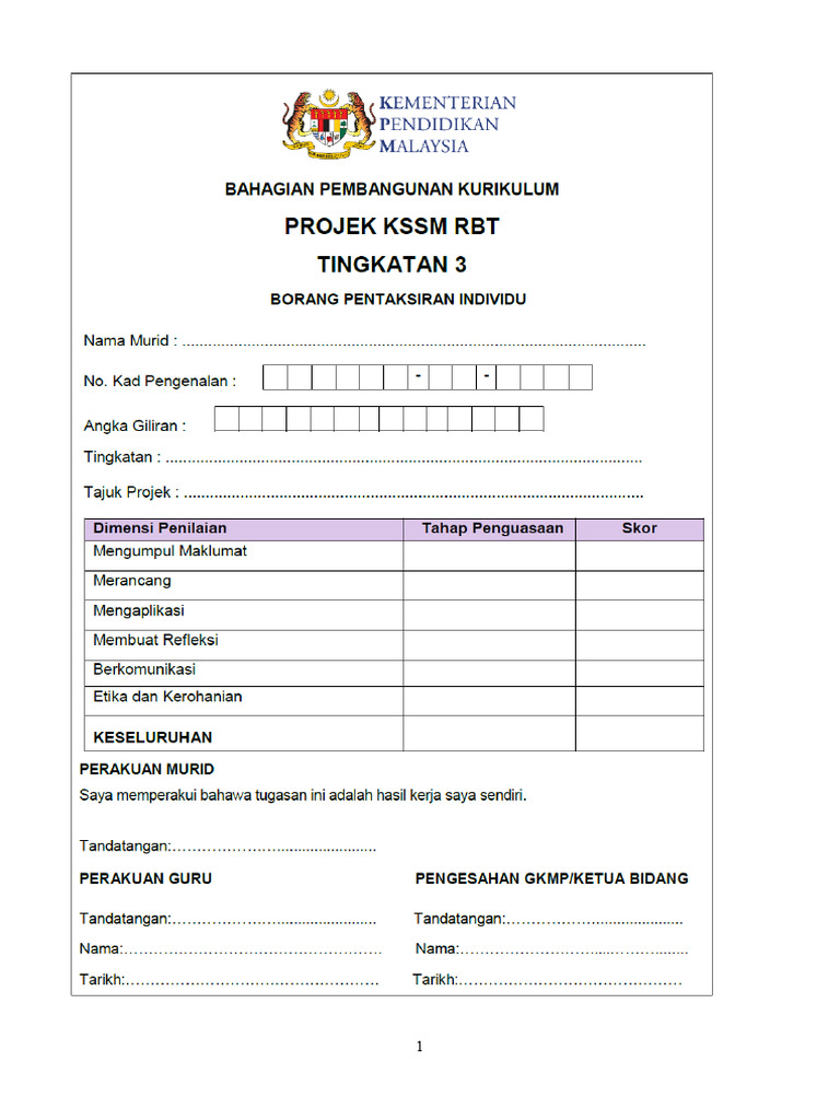 Dokumentasi RBT Tingkatan 3 | PDF | Bisnis