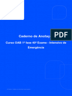 Anotações - Curso OAB 1 Fase 40º Exame - Intensivo de Emergência