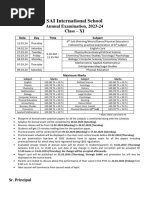 Class XI CBSE Annual Examination 2023-24