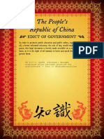 The Pe o P L e ' S Re P Ub L I C o F Chi Na: EDI CT OF Government