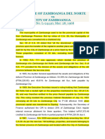 Case Digest PROV. OF ZAMBOANGA DEL NORTE v. CITY OF ZAMBOANGA