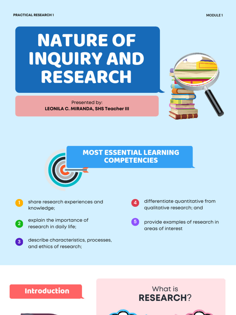 PR1 M1 - Nature and Inquiry of Research (3) | PDF | Methodology ...