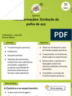 Transformações: Oxidação Da Palha de Aço: Química