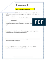 Grade 3 Maths Worksheets 4 and 5 Digit Numbers Subtraction Word Problems Page 2
