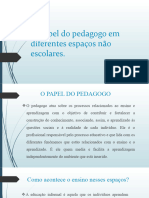 O Papel Do Pedagogo em Diferentes Espaços Não Escolares.