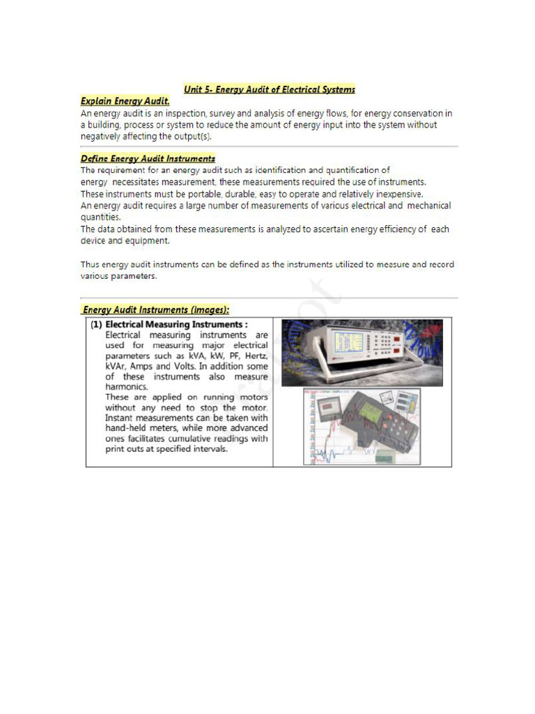 Unit-5 - Energy Audit of Electrical System | PDF | Inventory | Business ...