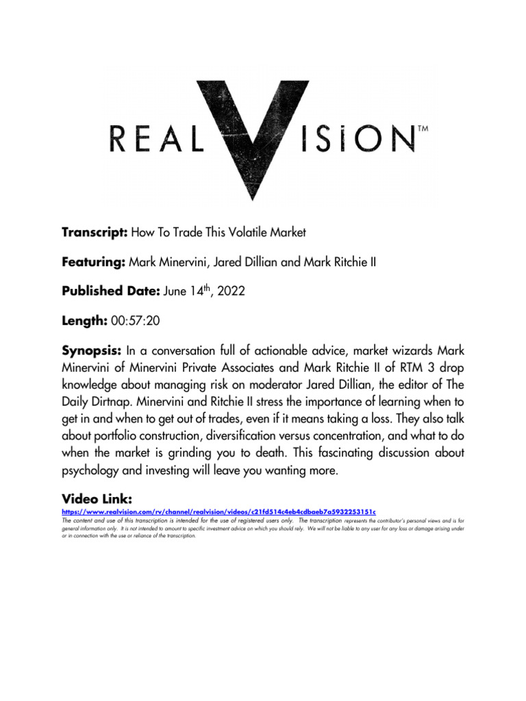 How To Trade This Volatile Market | PDF | Diversification (Finance ...