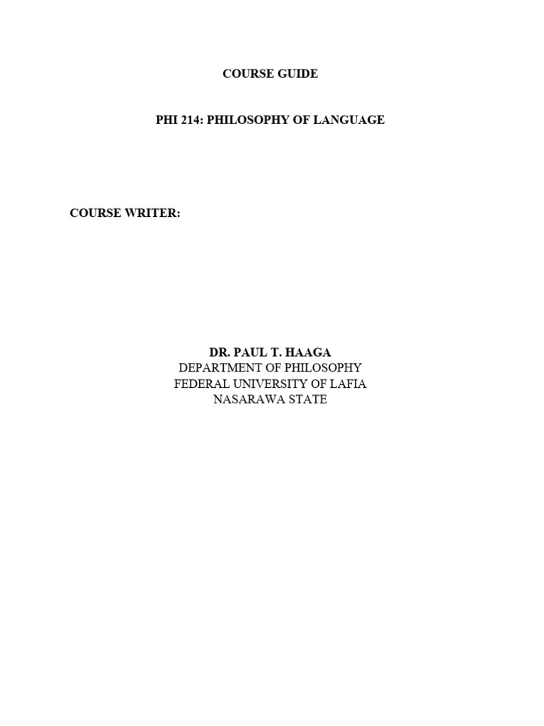 COURSE GUIDE Philosophy Full Informations | PDF | Epistemology ...