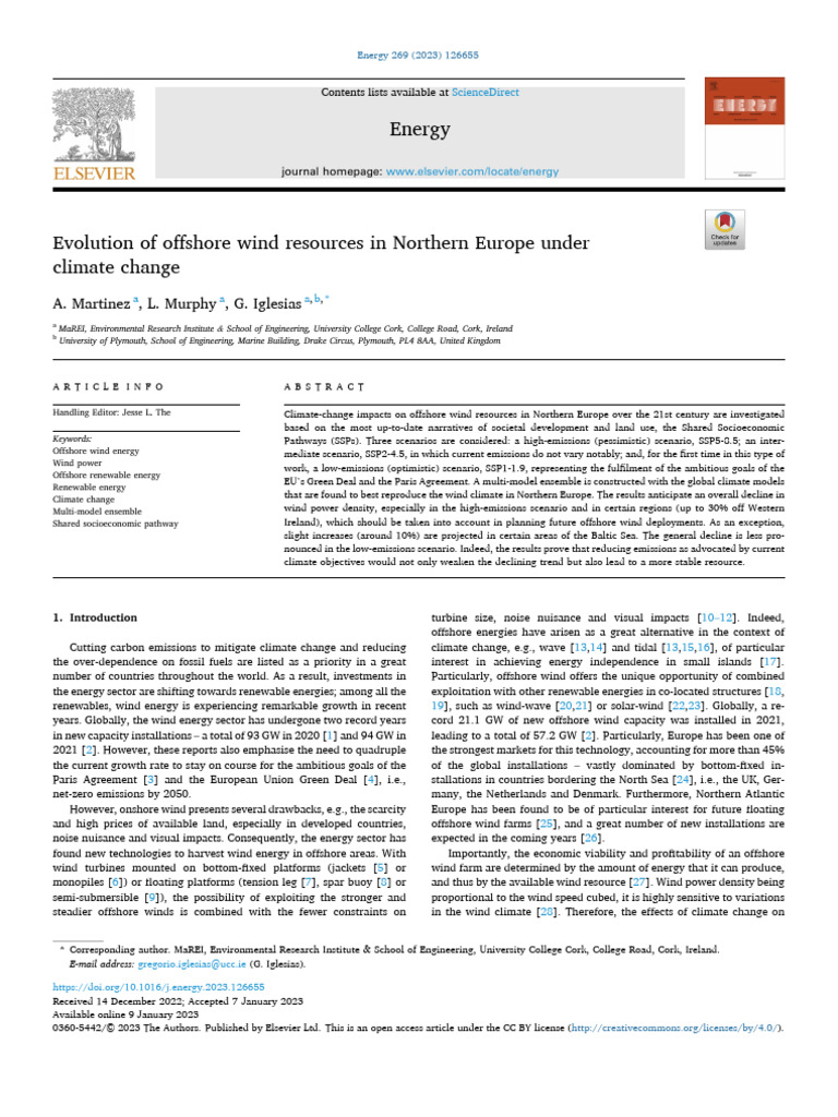 Offshore Wind Resources & Climate Change | PDF | General Circulation ...