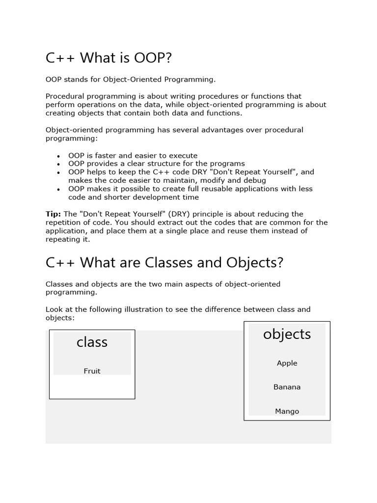 C oops concepts pdf object oriented programming class computer