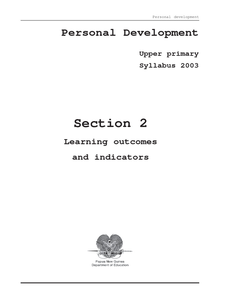 Syllabus Personal Development Upper Primary | PDF