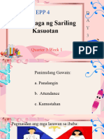 Pag-Aalaga NG Sariling Kasuotan: Quarter 3 Week 1
