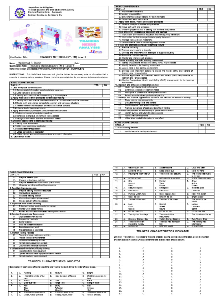 Trainer's Methodology Level I Guide | PDF | Occupational Safety And ...