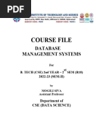 DBMS Course File Cse DS1