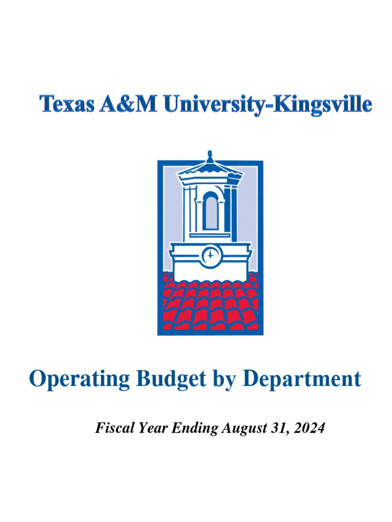 Fy2024 tamuk departmental budget 1 pdf expense budget