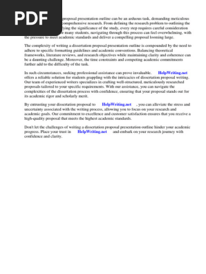 Dissertation Proposal Presentation Outline