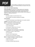 Basic Implantology Please Note That This Is A General Guideline