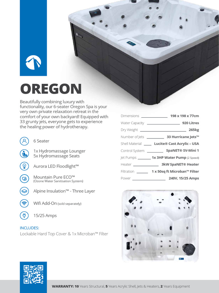 Alpine Spas Brochure 2022 Oregon 1 | PDF