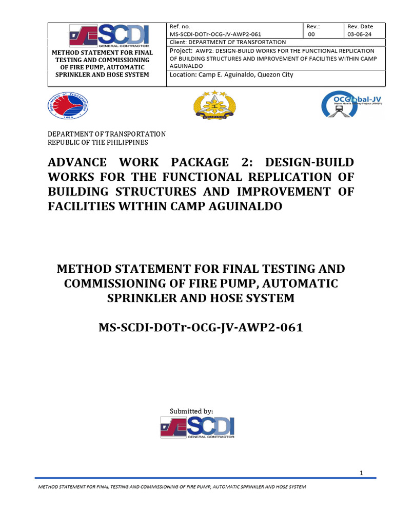 Fire Pump Testing & Commissioning Guide | PDF | Fire Sprinkler System ...