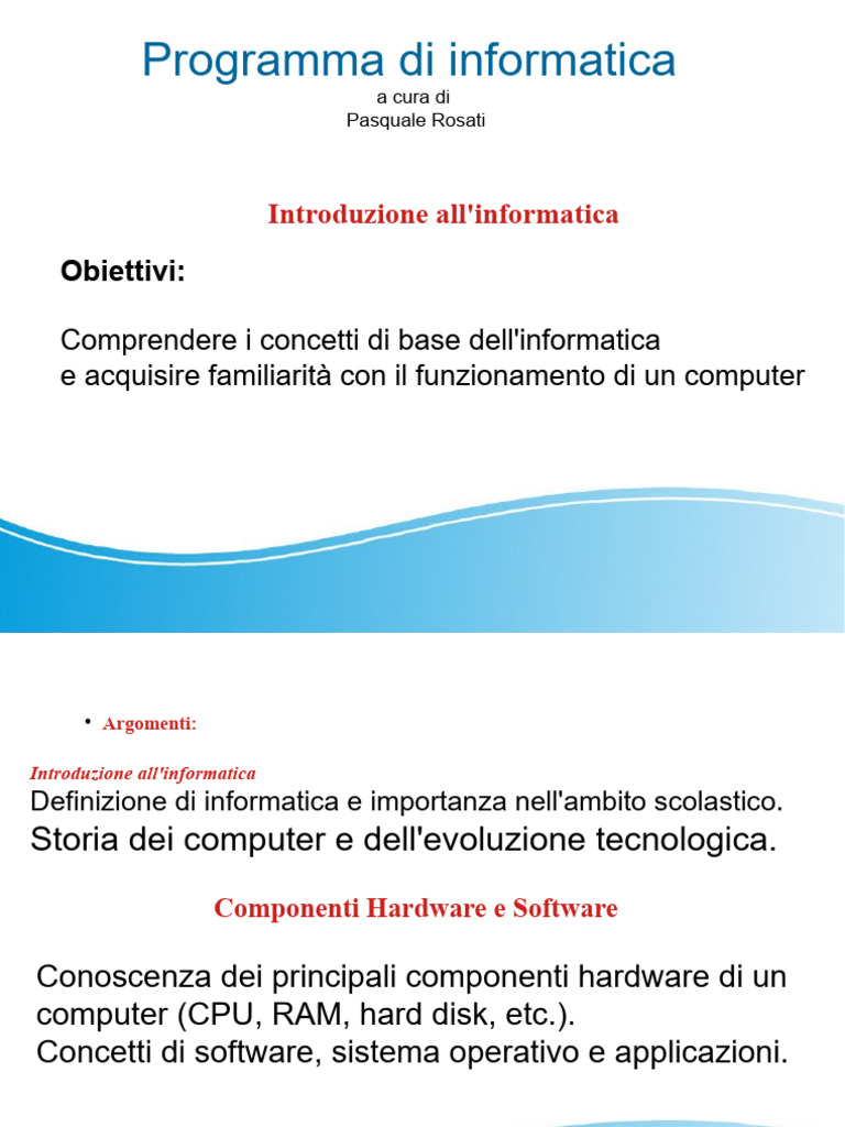 Slide Lezioni Informatica | PDF