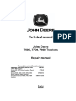 TM1500 John Deere 7600, 7700, 7800 Tractors Repair Technical Manual