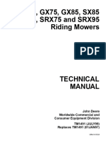 TM1491 John Deere GX70, GX75, GX85, SX85, GX95, SRX75, SRX95 Riding Mowers Technical Manual