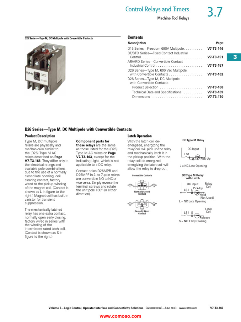 DC Multipole Relay with Convertible Contacts | PDF | Relay | Equipment