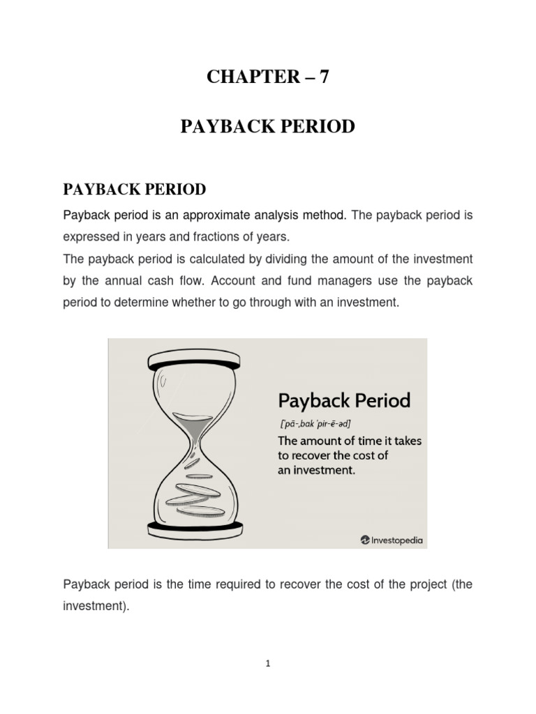Chapter - 7 - Pay Back Period | PDF | Expense | Investing