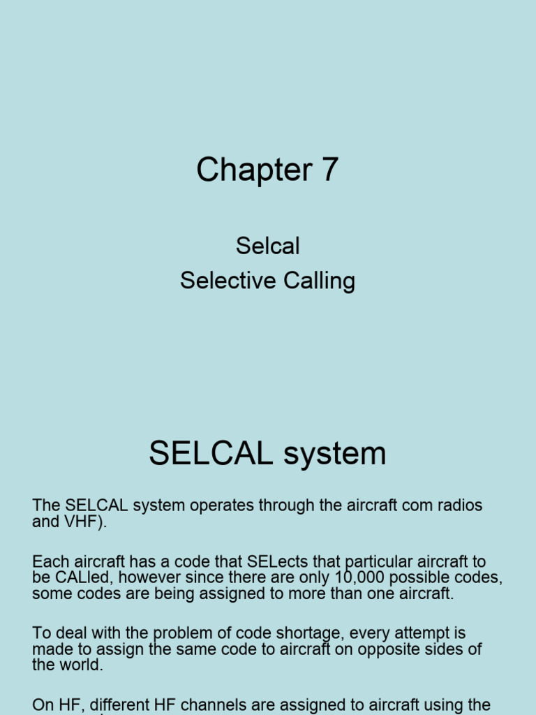 Chapter 7 Selcal PDF Radio Technology Broadcast Engineering