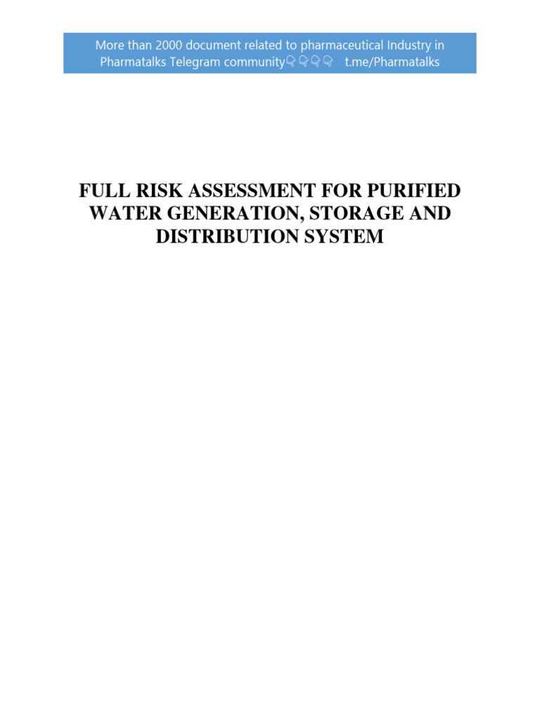 Risk Assessment for Purified Water Systems | PDF | Filtration | Membrane