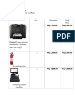 Tools and Equiepment