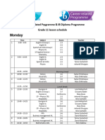 DP 1 Weekly Schedule