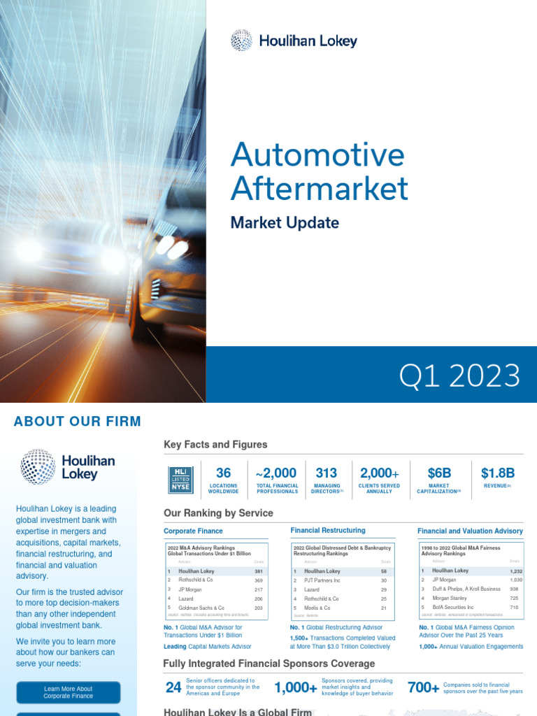 Automotive Aftermarket Market Update q1 2023 PDF Mergers And
