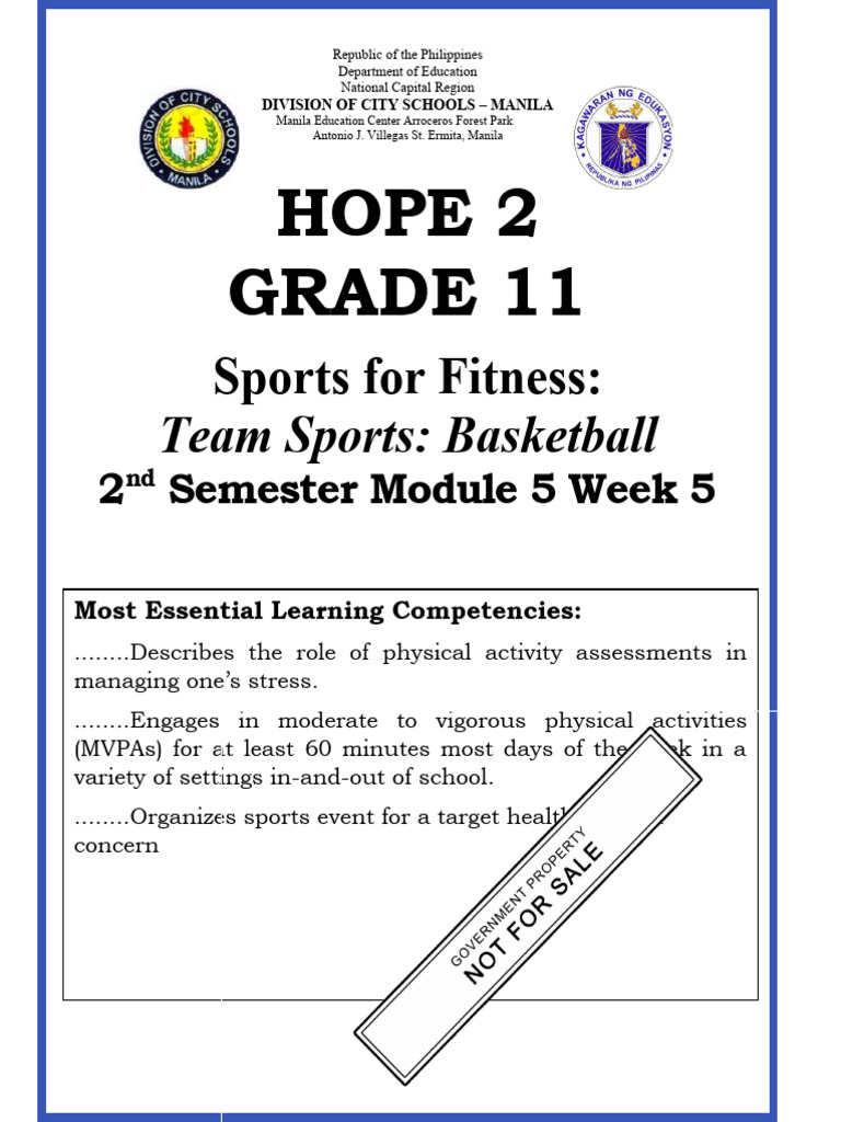 HOPE 2 Module 5: Basketball Basics | PDF | Sports | Team Sports