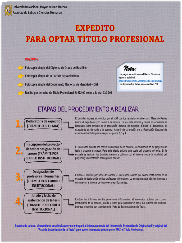 Expedito para Optar Título Profesional | PDF