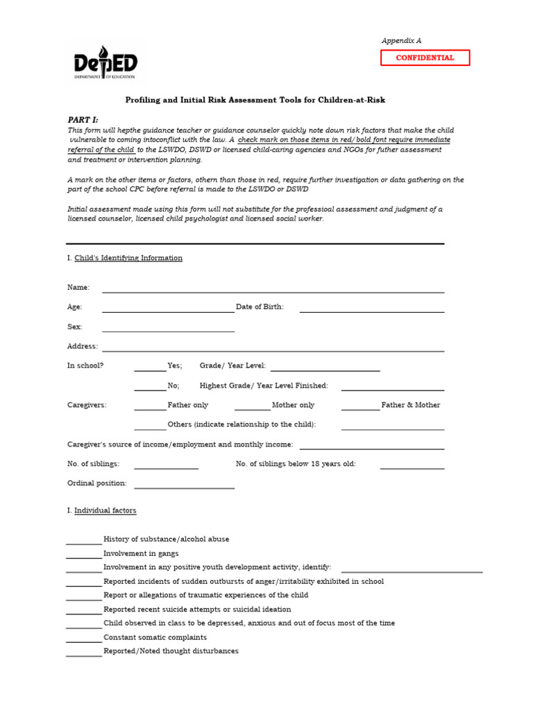 Risk Assessment Tools for At-Risk Children | PDF | Juvenile Delinquency ...