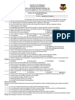 Science 10 Fourth Monthly Exam