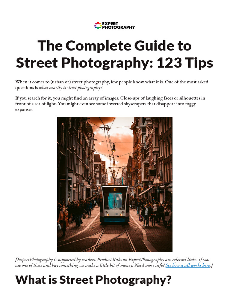 Guide To Street Photpgraphy | PDF | Camera Lens | Camera