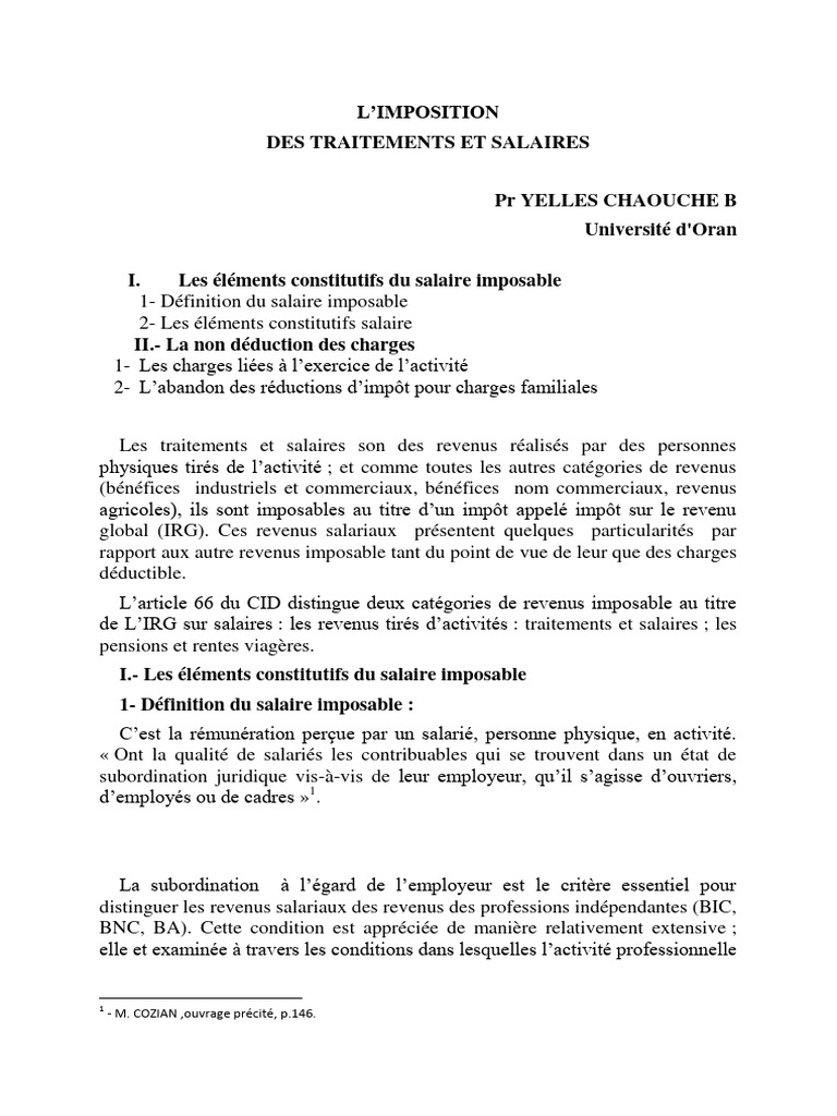 Imposition des traitements et salaires | PDF | Impôt sur le revenu | Impôts
