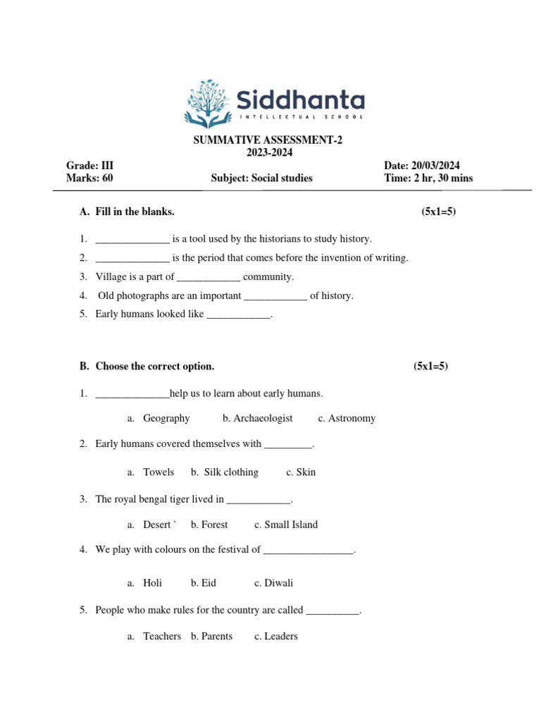 Sa2 Grade 3 Social Studies | PDF