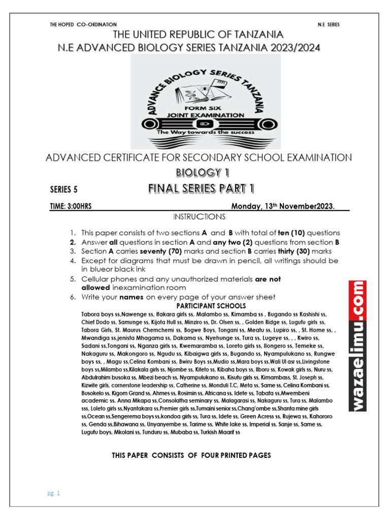 Biology 1 exam | PDF | Cellular Respiration | Trypsin
